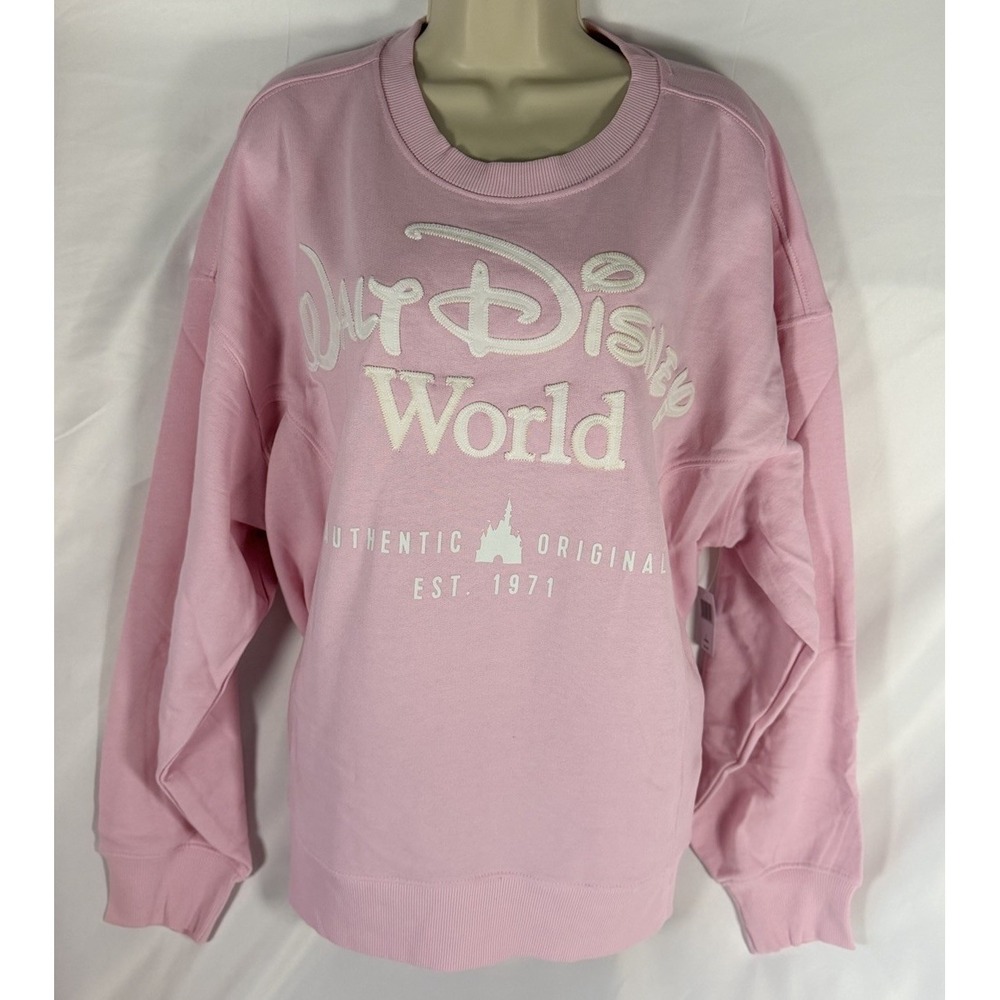 Walt Disney World Sweatshirt Crewneck XL Castle Pink White Soft Pink Fairy